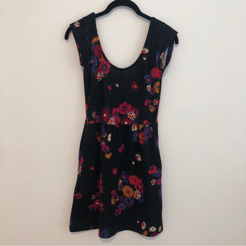 Black Floral Dress with Pockets